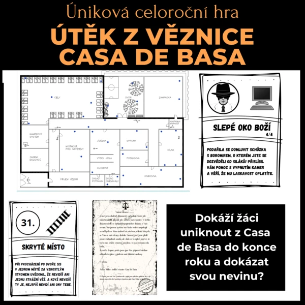 Celoroční úniková hra Útěk z vězení Casa de Basa 1