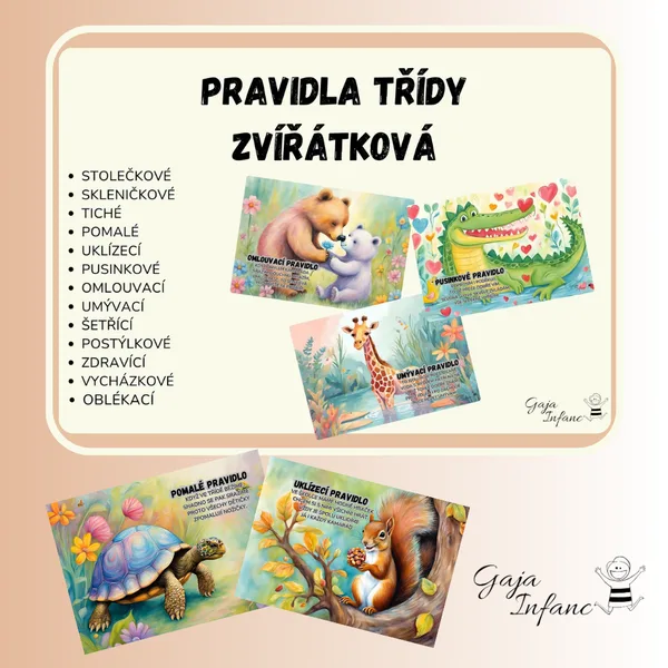Pravidla třídy- zvířátka 1