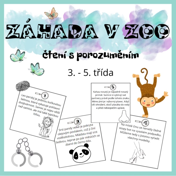 Čtení s porozuměním: detektivní hra - Záhada v zoo 1