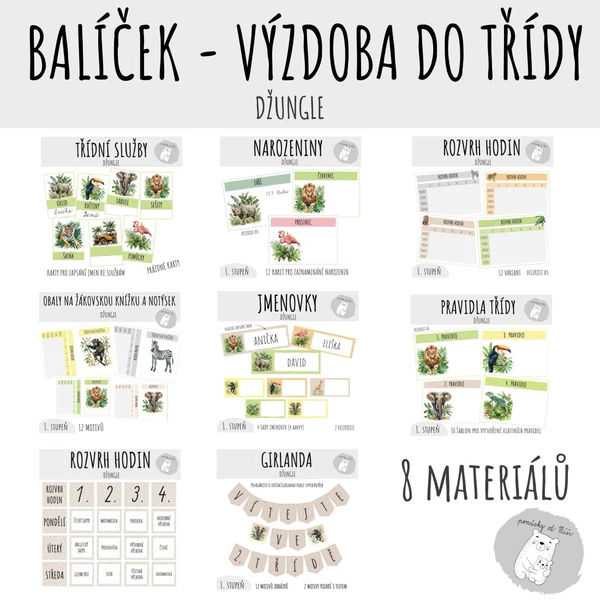 BALÍČEK: Výzdoba třídy, třídní samospráva - Džungle 1