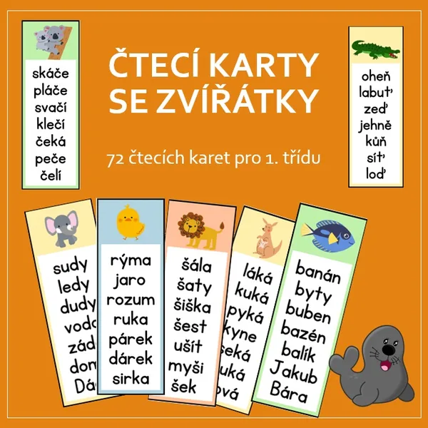 Čtecí karty se zvířátky 1