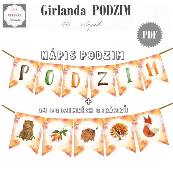 GIRLANDA PODZIM - VÝZDOBA 1