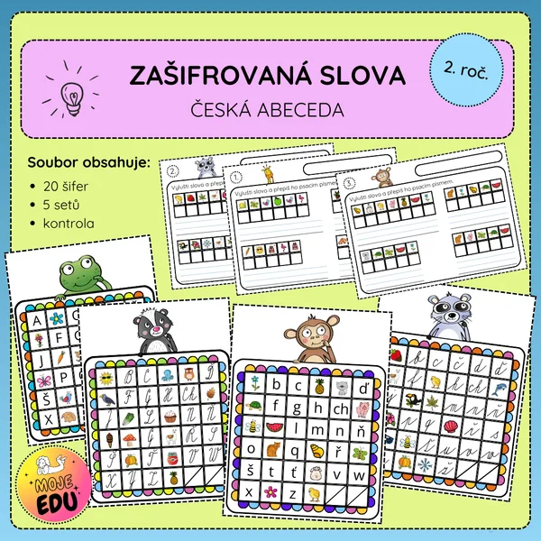 Zašifrovaná slova - česká abeceda 1