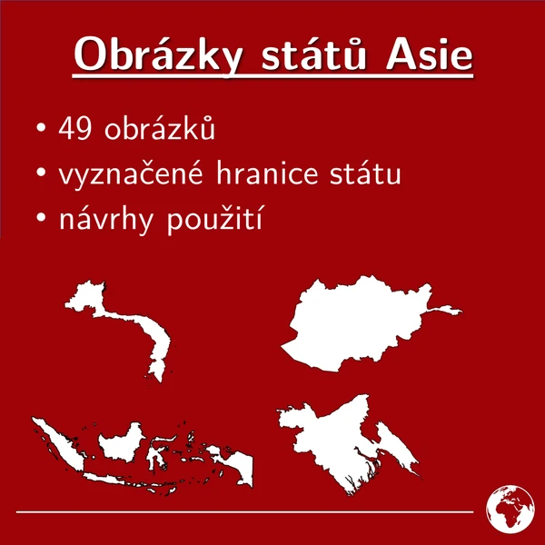 Asie, obrázky hranic všech států Asie, zeměpis 1