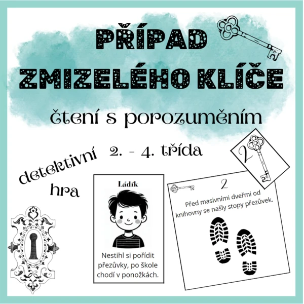 Čtení s porozuměním: detektivní hra - Případ zmizelého klíče 1
