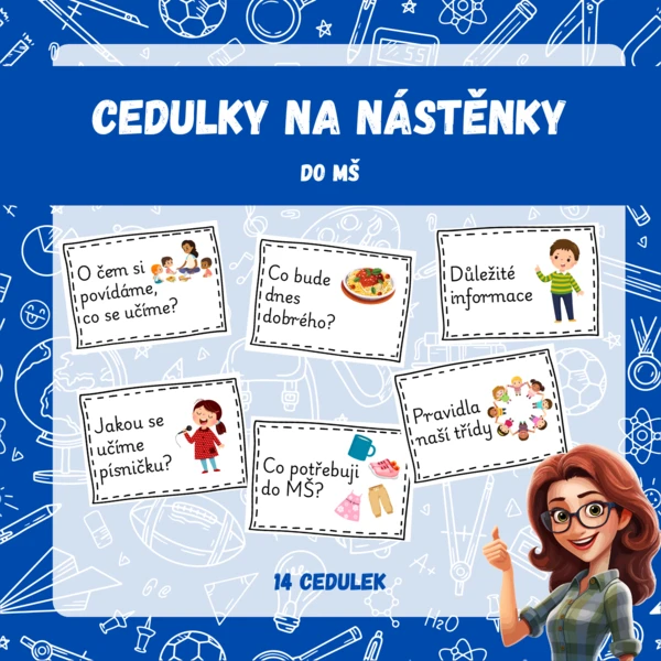 Cedulky na nástěnky do MŠ 1