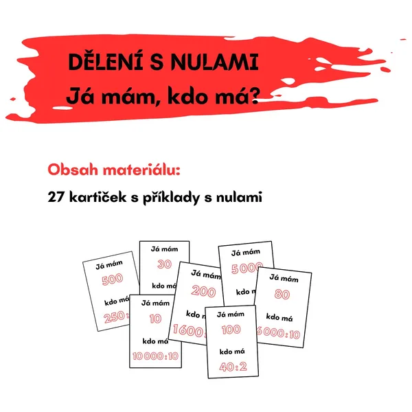 Dělení s nulami – Já mám, kdo má? 1