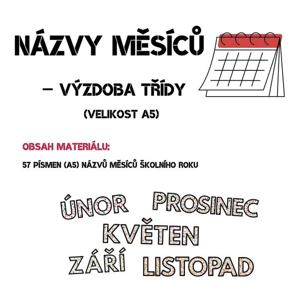 Názvy měsíců - výzdoba třídy 1