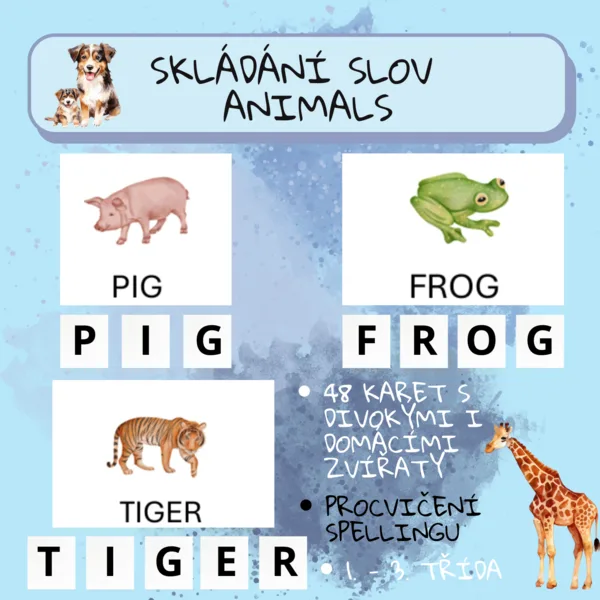 Skládání slov - animals 1