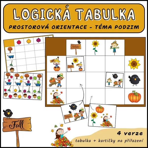 Logická tabulka - PODZIMNÍ (prostorová orientace, zrakové vnímání) 1