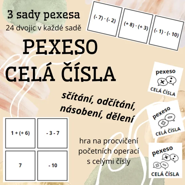 CELÁ ČÍSLA - početní operace (3 sady PEXESA) 1
