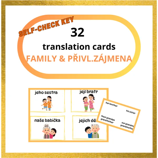 Translation cards & family & possessive adjectives 1