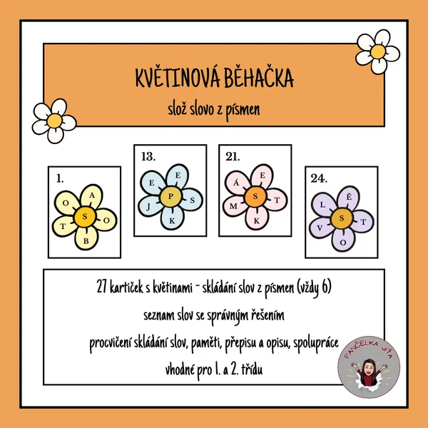 Květinová běhačka - slož slovo z písmen 1