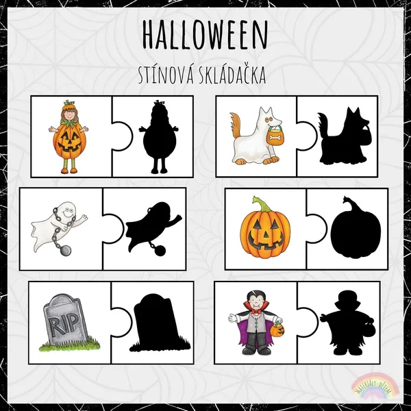 Halloween, stínová skládačka 1