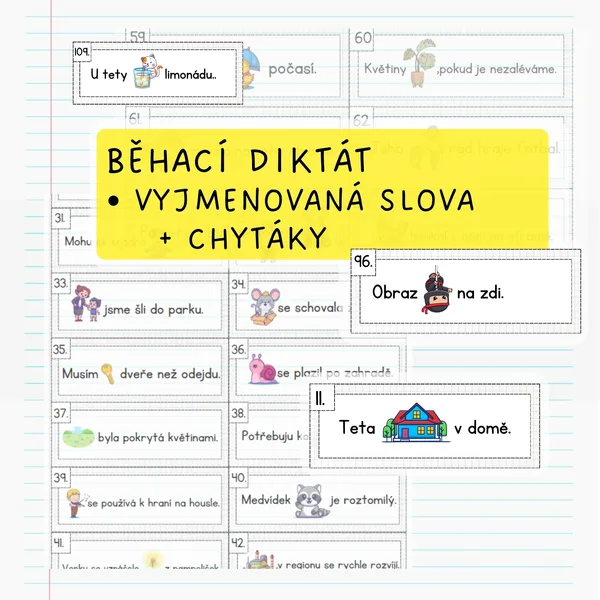 Běhací diktát - vyjmenovaná slova 1