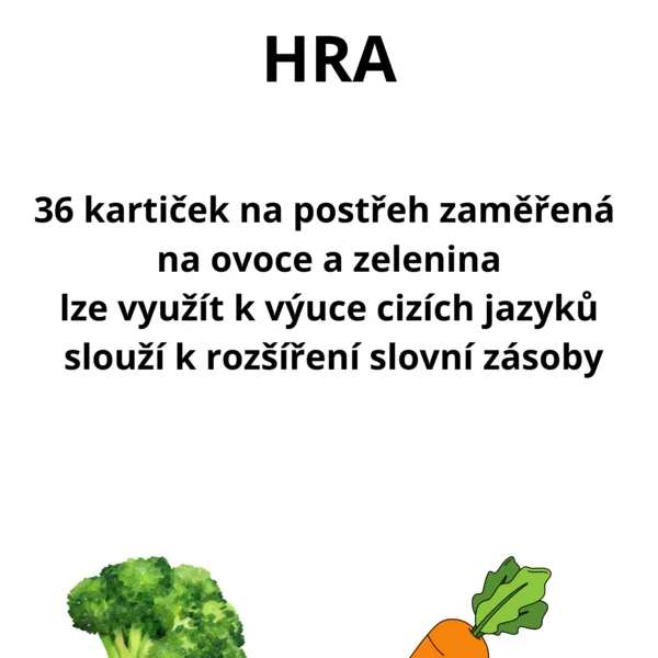 postřehová hra - ovoce a zelenina 1