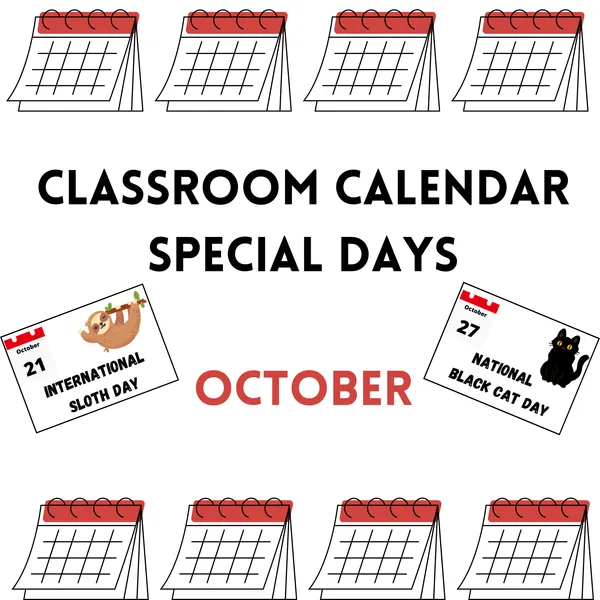 Classroom calendar - October 1