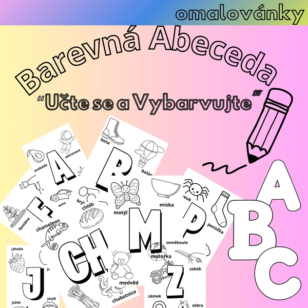 Barevná abeceda - omalovánky 1
