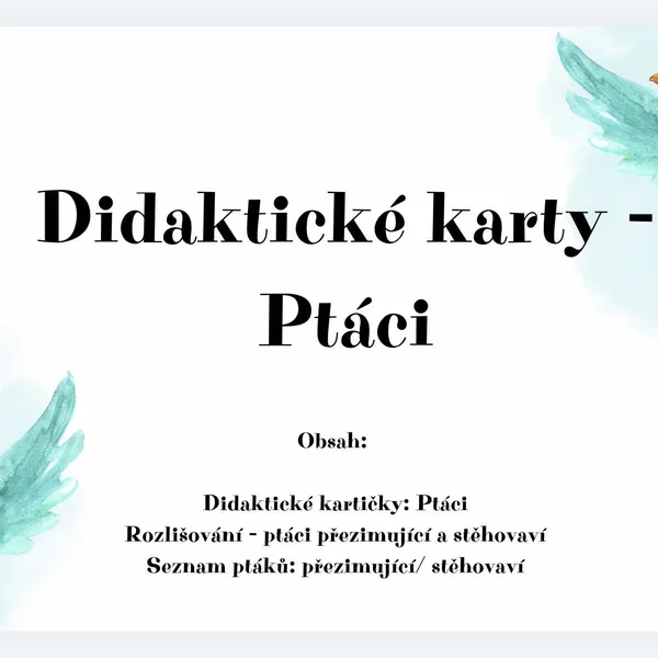Didaktické karty - Ptáci 1