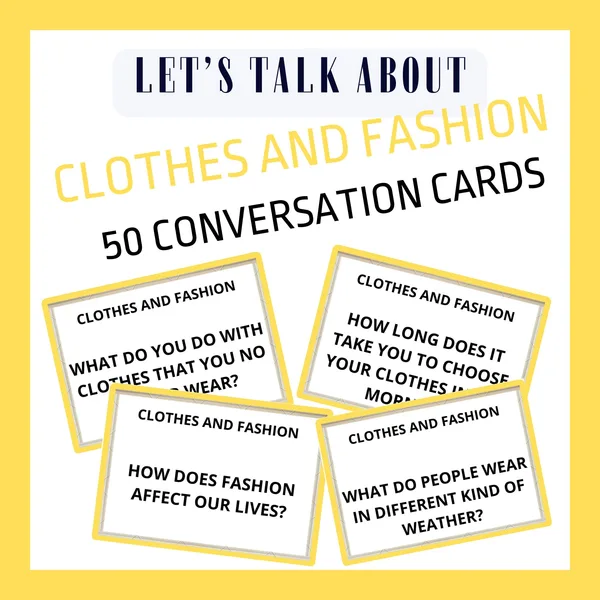 CLOTHES AND FASHION CONVERSATION CARDS 1