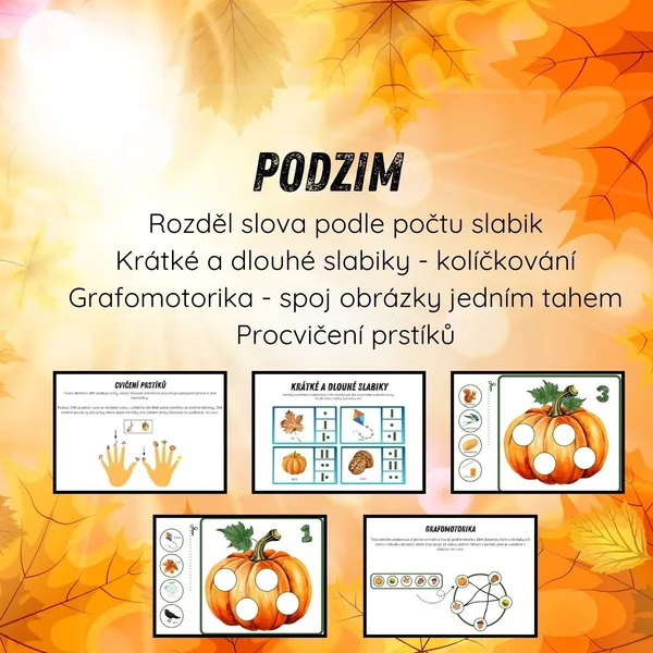PODZIM pro MŠ - slabiky, grafomotorika 1