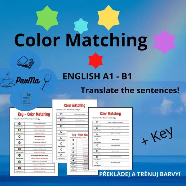 Color Matching ENGLISH Worksheet Překládej a přiřazuj barvy! 1