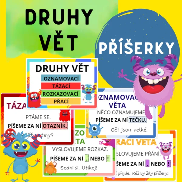 Příšerky- Druhy vět- Plakáty, výzdoba 1