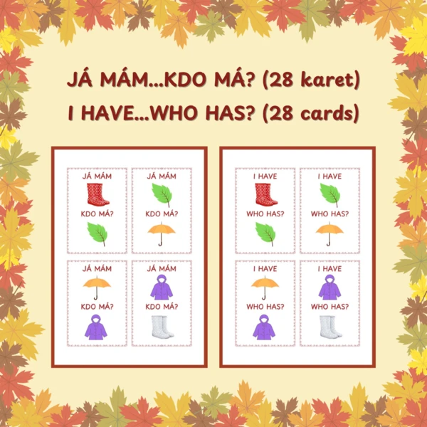 Já mám, kdo má? (I have, who has?) - barvy a čtyři slova (česká a anglická verze) 1