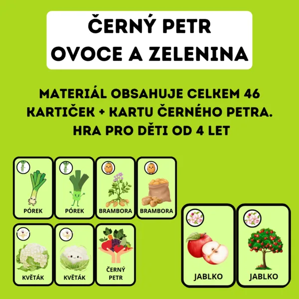 Černý Petr - ovoce a zelenina 1
