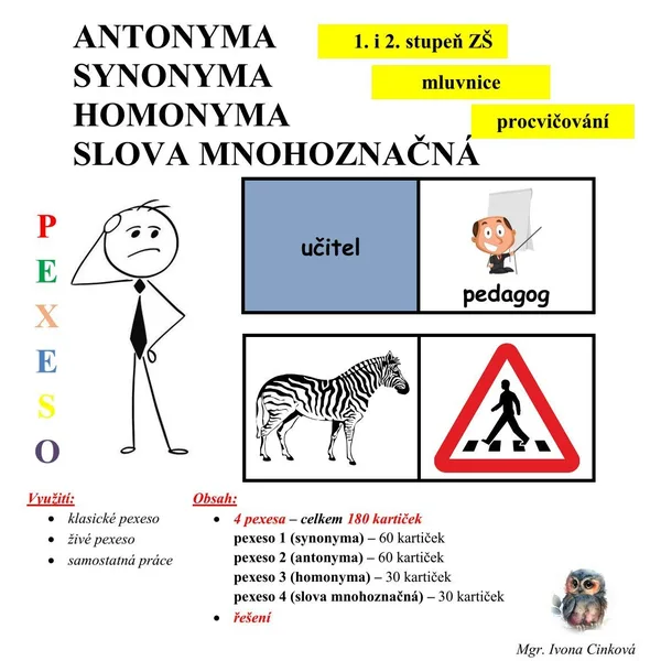 Synonyma, antonyma, homonyma, slova mnohoznačná 1