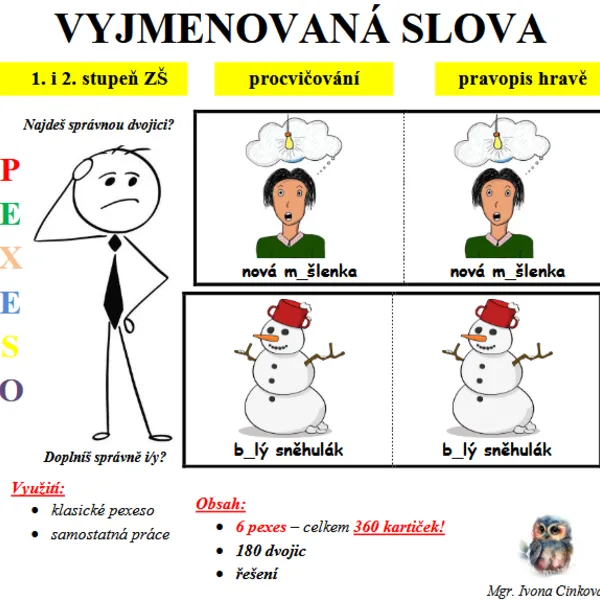 Vyjmenovaná slova - pexeso 1