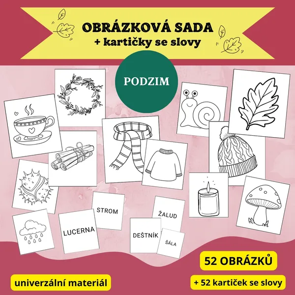 Obrázková sada + kartičky (podzim) 1