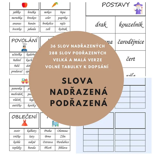 Slova nadřazená a podřazená 1