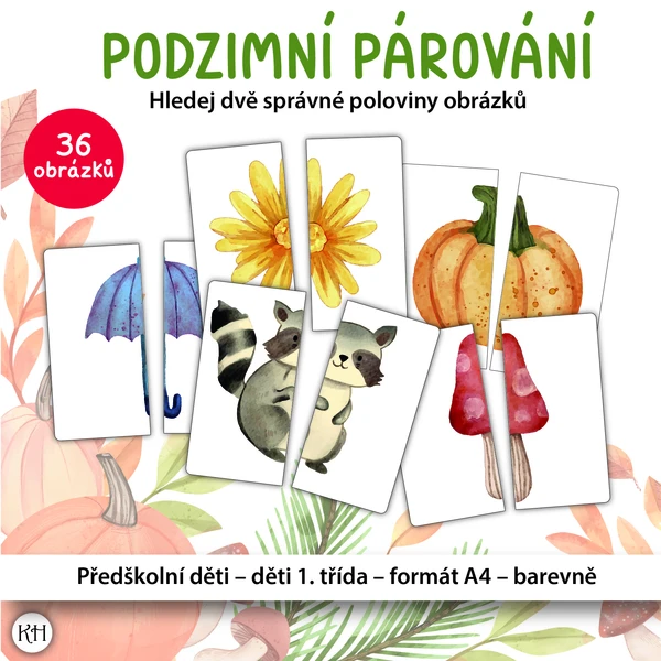 Podzim - párování (36 pestrých obrázků) 1