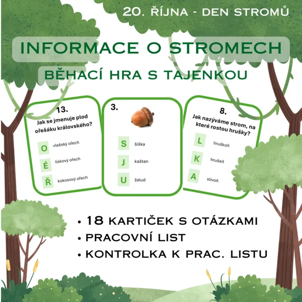 Informace o stromech - běhací hra s tajenkou 1