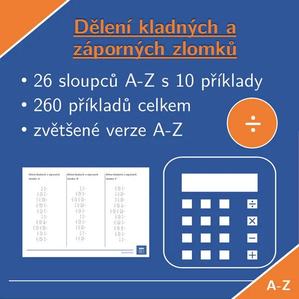 Dělení kladných a záporných zlomků | matematika | 26 sloupců 1