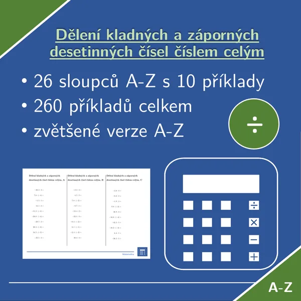 Dělení kladných a záporných desetinných čísel číslem celým | matematika | 26 sloupců 1