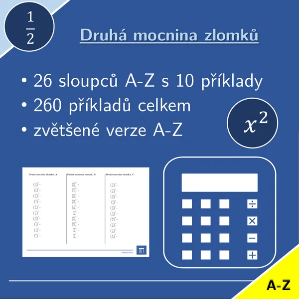 Druhá mocnina zlomků | matematika | 26 sloupců 1