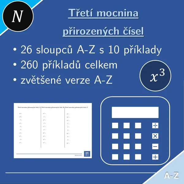 Třetí mocnina přirozených čísel | matematika | 26 sloupců 1