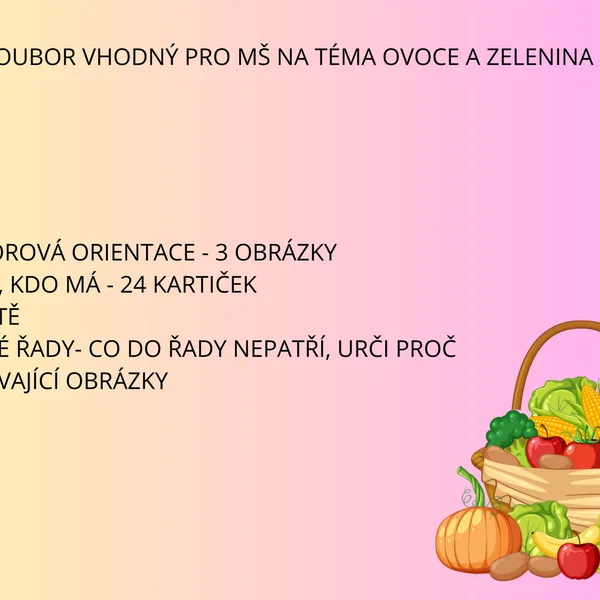 Soubor pro MŠ, ovoce a zelenina 1