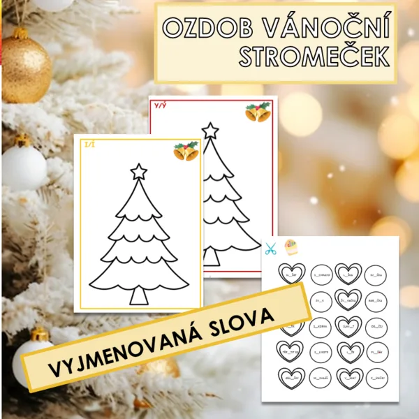 OZDOB VÁNOČNÍ STROMEČEK (VYJMENOVANÁ SLOVA) 1