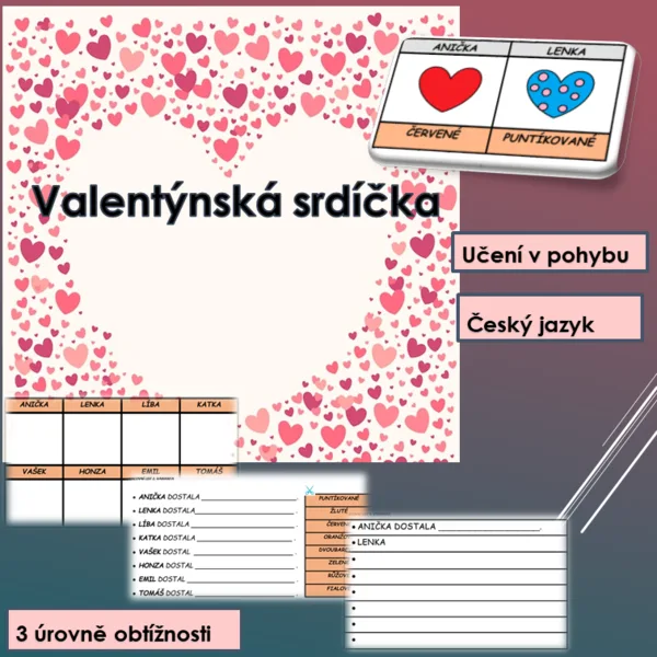 VALENTÝNSKÁ SRDÍČKA (UČENÍ V POHYBU) 1