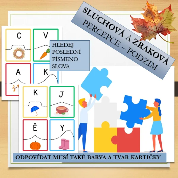 ZRAKOVÁ A SLUCHOVÁ PERCEPCE - PODZIM (POSLEDNÍ PÍSMENO SLOVA) 1