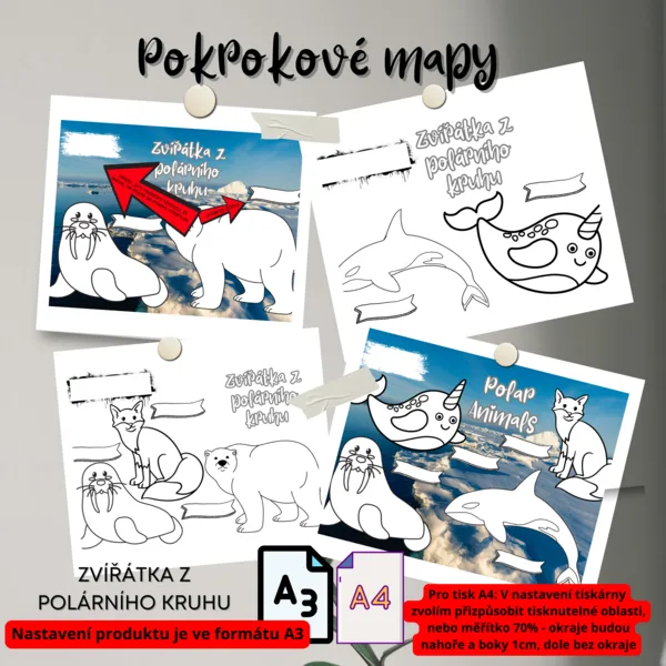 POKROKOVÉ MAPY - ZVÍŘÁTKA Z POLÁRNÍHO KRUHU 1