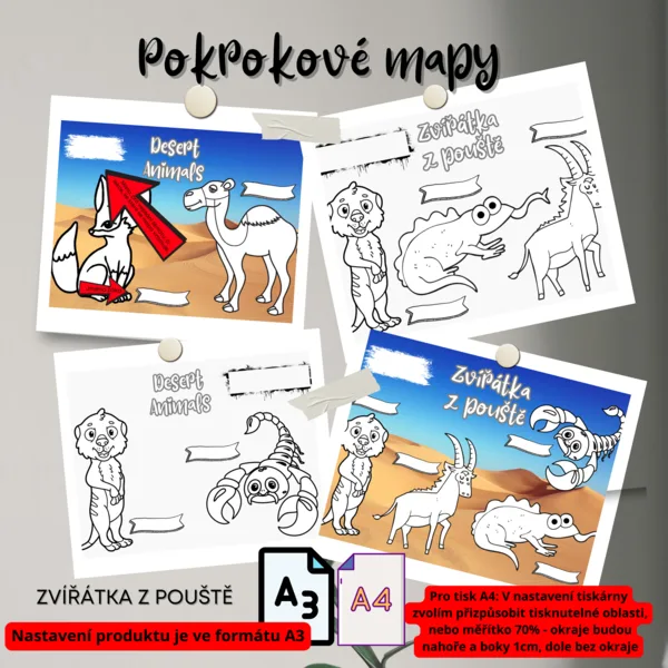 POKROKOVÉ MAPY - ZVÍŘÁTKA Z POUŠTĚ 1