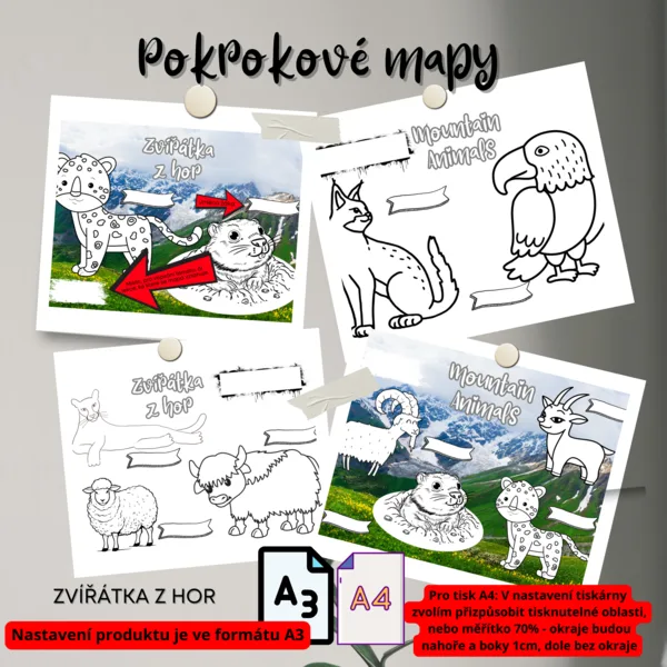 POKROKOVÉ MAPY - HORSKÁ ZVÍŘÁTKA 1