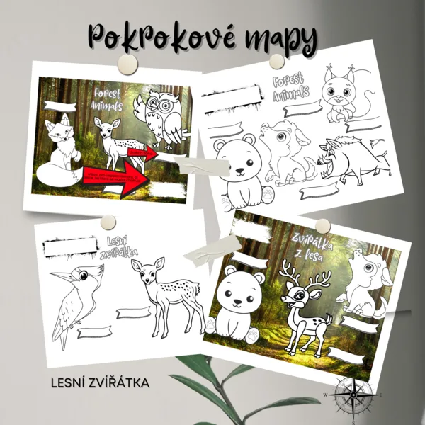 POKROKOVÉ MAPY - LESNÍ ZVÍŘÁTKA 1