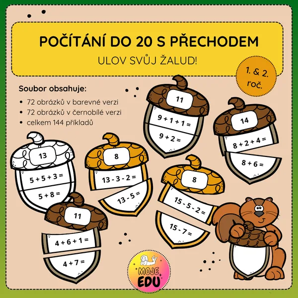 Počítání do 20 s přechodem přes desítku 1