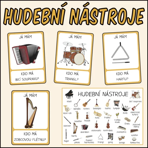 Hudební nástroje - Já mám, kdo má? 1