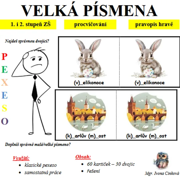 Velká písmena - pexeso 1